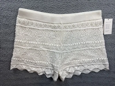 Pantalones Cortos A New Day Para Mujer Grandes Crema Tiro Alto Estilo Crochet Tejido Foto 1 de 4