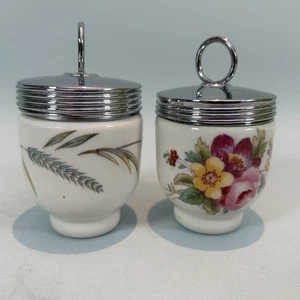 Royal Worcester 2 Standard Egg Coddlers Harvest Ring & Louise HTF Early Designs - Picture 1 of 12