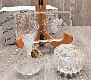 Casa Princesa 3 piezas. #807 Juego de tocador de cristal perfume, baratija, bandeja elegante - Imagen 1 de 10