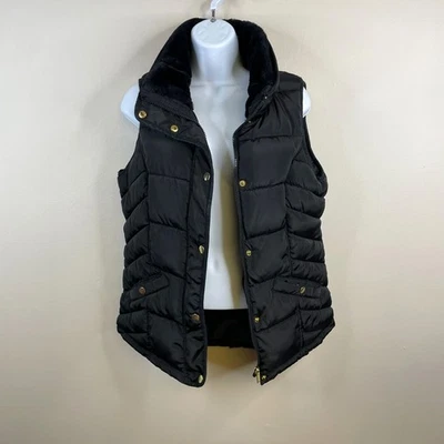 Chaleco acolchado con cuello forrado de piel sintética F&F para mujer talla 6 cremallera de viaje Foto 1 de 4