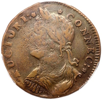 1787 M 33.11-Z.18 R-5 PCGS XF 40 Connecticut Colonial Copper Coin - Image 1 of 3