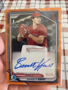 2024 Bowman Chrome Barrett Kent #CPABK 1st Orange Wave Auto /25 Angels BLAZER🔥 - Picture 1 of 2