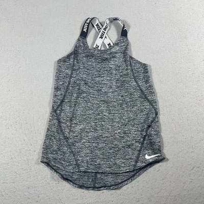 Camiseta sin mangas Nike Dri-FIT para mujer M gris espalda deportiva elástica solo hazlo correas entrenamiento Foto 1 de 4