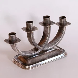 Quist Kerzenständer 4-armig versilbert Vintage Patina Handarbeit gelötet alt - Bild 1 von 12