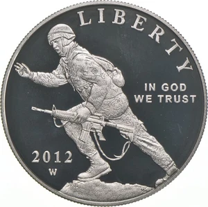 2012-W Proof Infantry Soldier Commemorative Silver Dollar $1 - Picture 1 of 3