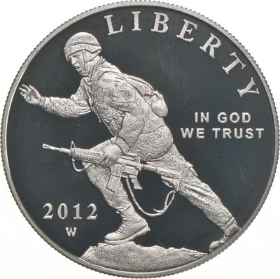 2012-W Proof Infantry Soldier Commemorative Silver Dollar $1 - Image 1 of 3