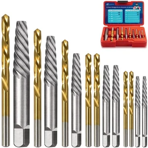 14 Pcs Spiral Screw Extractor Set and Left Hand Drill Bit Kit,Easy Out for Re... - Picture 1 of 8