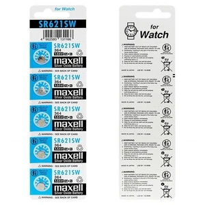 MAXELL SR621SW 364 602 AG1 LR620 SR621 SR60 G1A Silver Oxide 1.55v Watch Battery - Foto 1 di 2