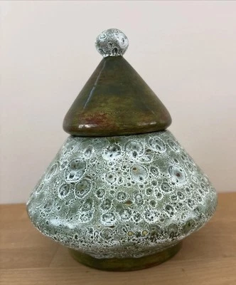 Mid Century Modern Ceramic Cookie Jar Candy Dish Christmas Tree 7.5 Tall MCM ‘76 - Image 1 of 4