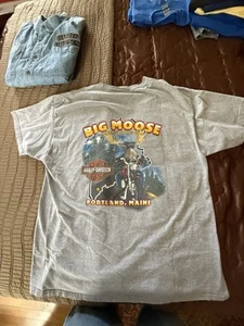 Harley Davidson Motorrad Herren XL T-Shirt Big Moose Portland Maine - Grau - Bild 1 von 5