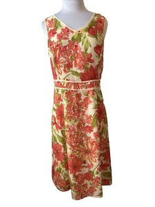 Vintage Norton McNaughton Damen 10 Cottagecore A-Linie Kleid ärmellos Chiffon - Bild 1 von 10