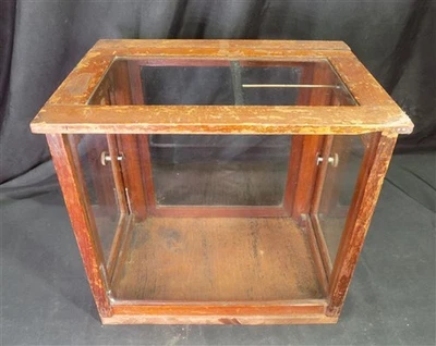 Vitrine de Bancada, Vitrine Geral de Loja, Estojo de Vidro Vintage com Moldura de Madeira, D, - Imagem 1 de 4