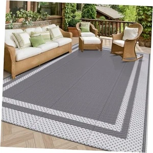 Outdoor Rug Reversible Portable Plastic Straw Camping Rugs for Outside  - Picture 1 of 7