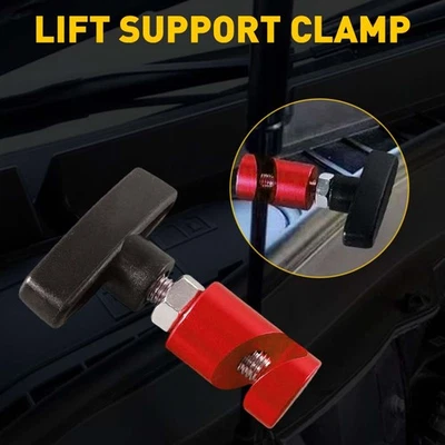 Car Lift Support Clamp Hood Holder Strut Support Tool Clamp Durable Aluminum Red - Image 1 of 4