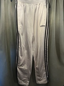 Vintage 90s Adidas Silver Black Track Snap Away Pants Size Small - Picture 1 of 8
