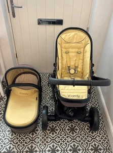 ๐๐ฉถ iCandy Peach Honeysuckle pram and pushchair set in yellow/grey ๐๐ฉถ - Picture 1 of 20