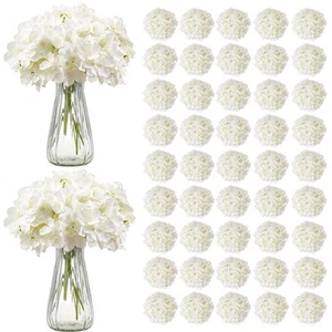 VEVOR 105 Pcs Artificial Silk Hydrangea Flowers 9.8 In Bouquet Arrangement White - Picture 1 of 12