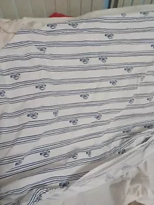 Pottery Barn Kids Organic Cotton Fitted Crib Sheet Blue Cars Baby Boy - Picture 1 of 10
