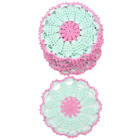 10 pcs, 16cm, 6.3“, Mint Green, Pink, Crochet Mini Doily, Placemats, ogrc30, 241