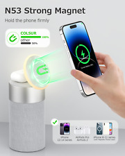 Magnetic Wireless Charger with Bluetooth Speaker &Night Light for iPhone/AirPods