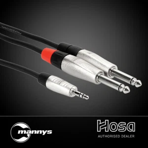 Hosa HMP-006Y REAN 3.5mm TRS to Dual 1/4" TS Pro Stereo Breakout Cable (6ft) - Picture 1 of 3