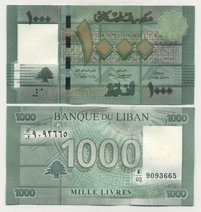 Lebanon 1000 Livres 2011 Pick 90.a UNC Uncirculated Banknote - Picture 1 of 1