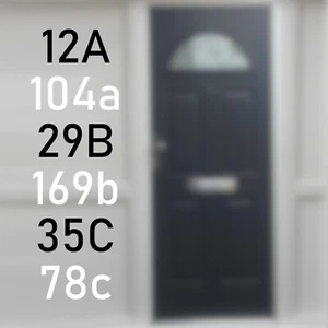 Personalisierte Hausnummer Türaufkleber Vinyl schwarz oder weiß verschiedene Größen - Bild 1 von 3