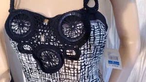 Hybris Kleid bestickt Spitze A-Linie Baumwolle/Seide Neu mit Etikett Gr. XL Italy! - Bild 1 von 11