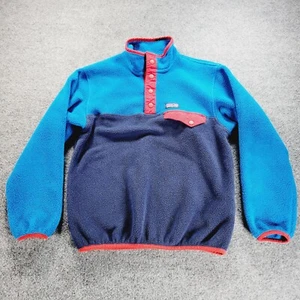 Patagonia Jacket Youth Medium Blue Red Colorblock Synchilla Hiking Fleece Kid - Picture 1 of 8