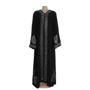 New Fashion Women Muslim Dress Puffy Sleeves Printed Abaya 2022 Kaftan Moroccan - Picture 1 of 5