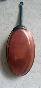 Kupfer Stielpfanne Fischpfanne oval - Bild 1 von 5