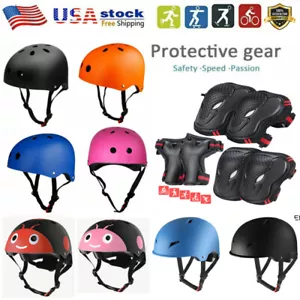 Casco Bambini Ginocchio Gomito Polsi Pad Protezione Attrezzatura Bambino Bici Skateboard Scooter - Foto 1 di 15