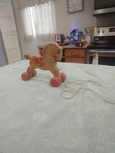 Vintage Wood Rolling & Rocking Pull Horse Toy - Picture 1 of 8