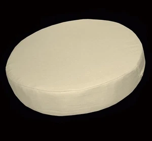 la08r Beige/Ivory High Quality Cotton Canvas 3D Round Cushion Cover Custom Size - Picture 1 of 6