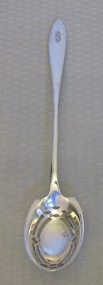 Toalla Art Deco Plata Esterlina LAFAYETTE Oliva Cuchara Pierced Bowl Mono 6-7/8" Foto 1 de 4