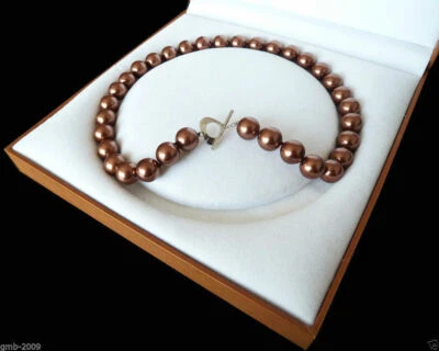 Rare Huge 12mm Natural South Sea Shell Pearl Not Pearl Round Beads Necklace 20'' - Image 1 of 4