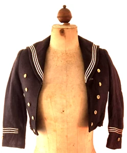 Vintage Shabby Chic Antike Kinder Matrosen Uniform Marine Jacke Selten (ABP) - Bild 1 von 10
