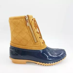 Justfab Womens Elliana Quilted Winter Boots Brown Side Zip Faux Fur Lined 7 New - Picture 1 of 11