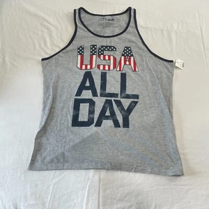 Camiseta sin mangas gris EE. UU. para hombre L sin mangas EE. UU. todo el día - Imagen 1 de 5
