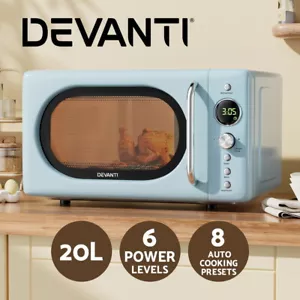 Devanti 20L Microwave Oven Countertop Cooker Timer Cooking Setting 700W Blue - Picture 1 of 8