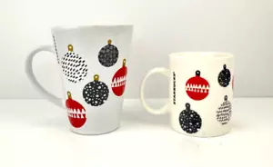 Starbucks Christmas Mug 2016 Coffee Cup White Black Red Ornaments Holidays Set - Picture 1 of 14
