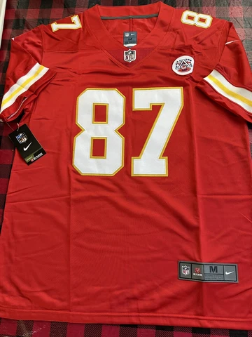 NFL Kansas City Chiefs Travis Kelce #87 Red Stitched Football Jersey Mens M NWT Cover