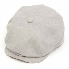 Christys' Hats Baker Boy Cap Linen Grey Herringbone