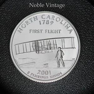 2001 S Silver Proof North Carolina State Quarter - From Proof set - 90% Silver - Picture 1 of 2
