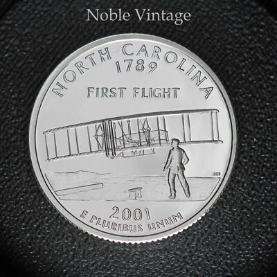 2001 S Silver Proof North Carolina Stat  Quarter - 90% Silver - From a Proof Set - Image 1 of 2