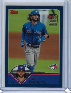 2021 Topps 70th Anniversary Celebration Bo Bichette 2003 SP Through the Years