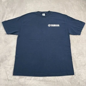 Vintage Yamaha Shirt Mens XL Extra Large Navy Blue Short Sleeve Faded Crewneck - Picture 1 of 10