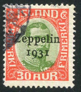 ICELAND 1931 Zeppelin SCOTT # C9  CV $160 - Picture 1 of 4
