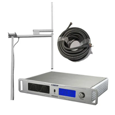 1000W Professional FM transmitter stereo broadcast adjustable +Antenna 1kw - Image 1 of 4