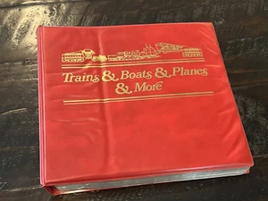 Fleetwood Stamp Album Trains, Boat, Planes & More 48 Diff World Wide Stamps - Picture 1 of 18